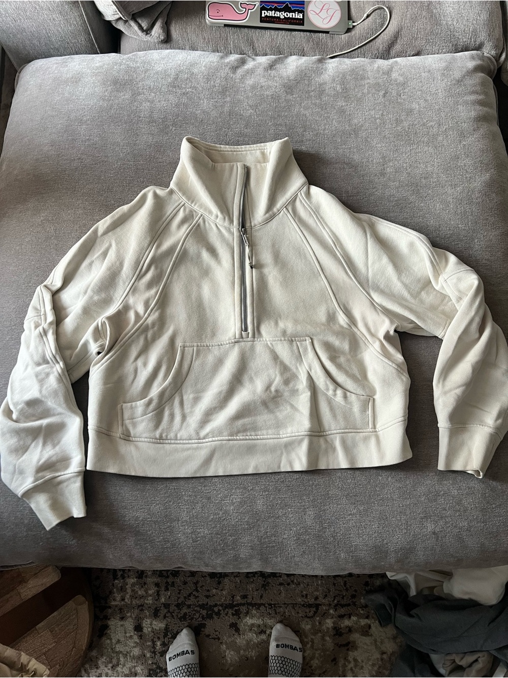 lululemon Bone Funnel Neck 1/2 Zip